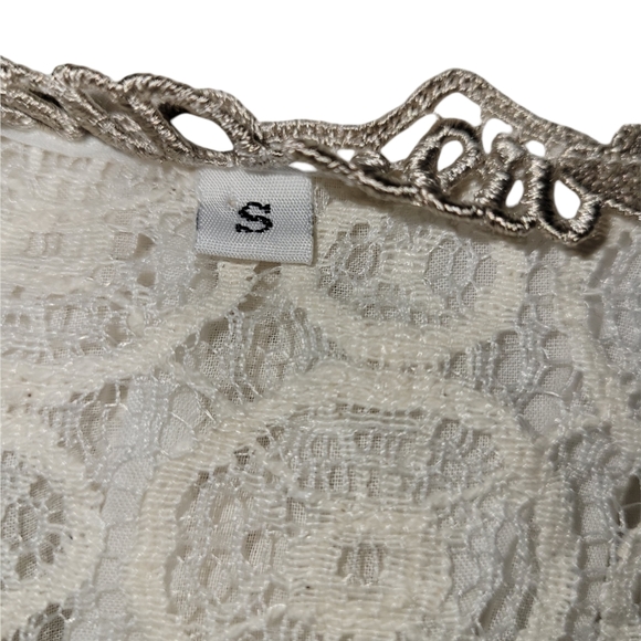 Marilu Italian Boutique Embroidered Multi Texture Boho Blouse Top sz S - Picture 2 of 3